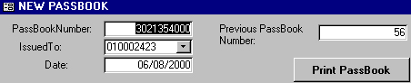 Issuing a Passbook